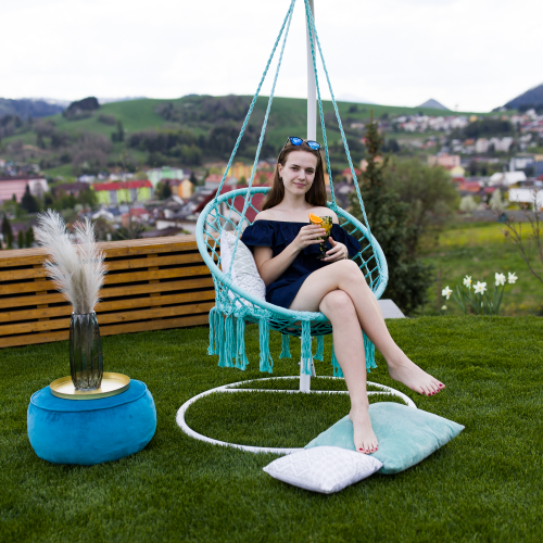 Závesné kreslo, mentolová, AMADO 2 NEW