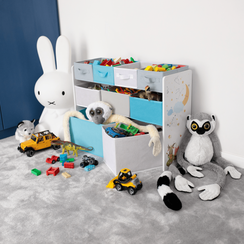 Organizér/regál na hračky, viacfarebná/vzor, DARLING TYP 2