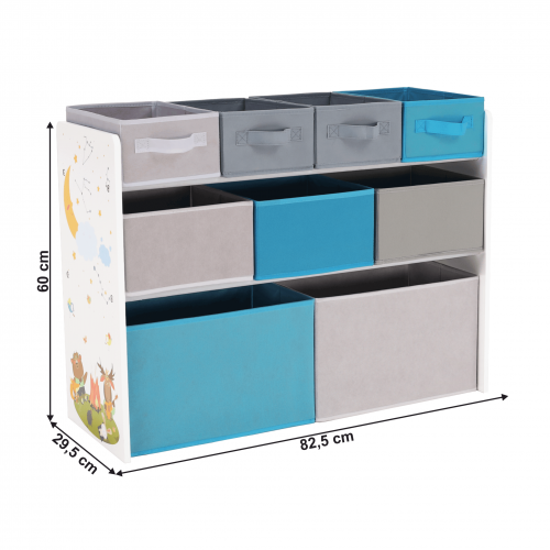 Organizér/regál na hračky, viacfarebná/vzor, DARLING TYP 2