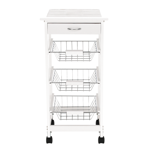Servírovací vozík, biela, KORUS
