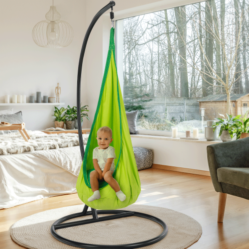Závesné hojdacie kreslo, zelená, SIESTA TYP 1