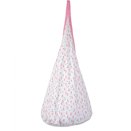 Závesné hojdacie kreslo, ružová/vzor plameniak, SIESTA TYP 2