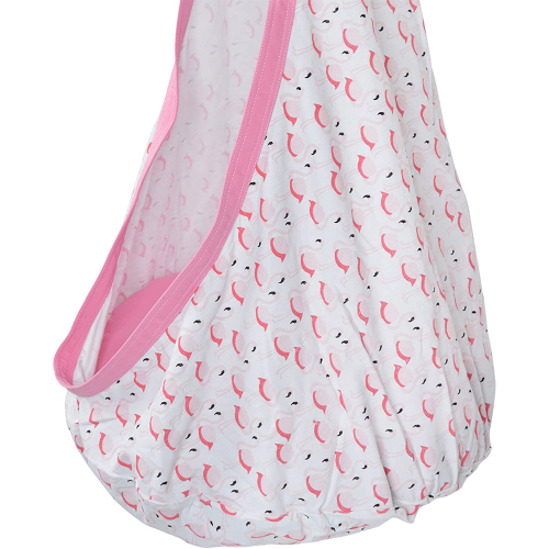 Závesné hojdacie kreslo, ružová/vzor plameniak, SIESTA TYP 2