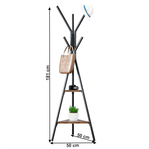 Vešiak, čierna/dub smoke, PLENTO