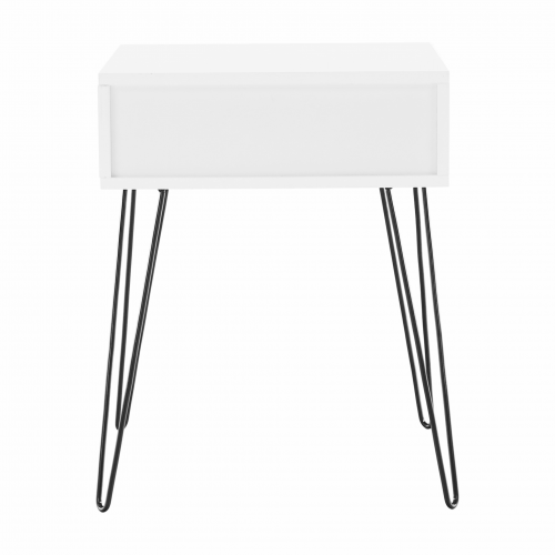 Príručný/nočný stolík, biela/čierna, HONEJ