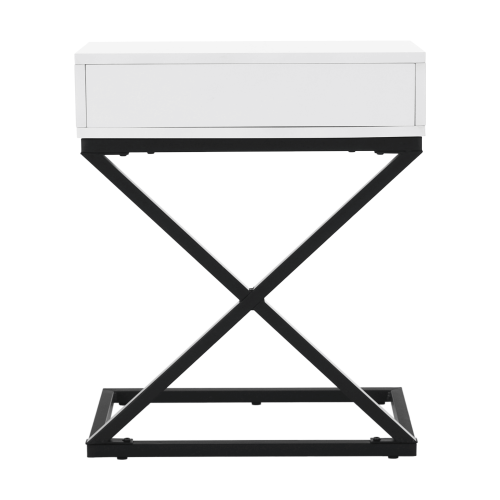 Príručný/nočný stolík, biela/čierna, VIRED