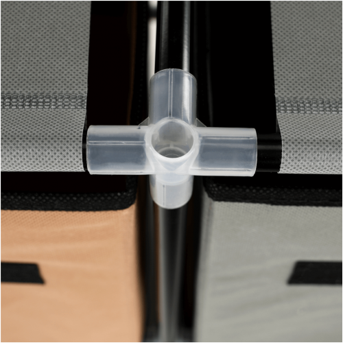 Komoda s látkovými šuplíkmi, čierna/hnedá/sivá, CAMILO TYP 1