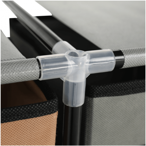 Komoda s látkovými šuplíkmi, čierna/hnedá/sivá, CAMILO TYP 1