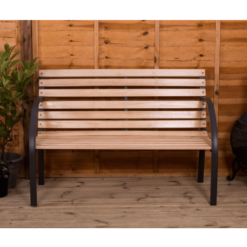 Záhradná lavička, čierna/prírodná, LACEA