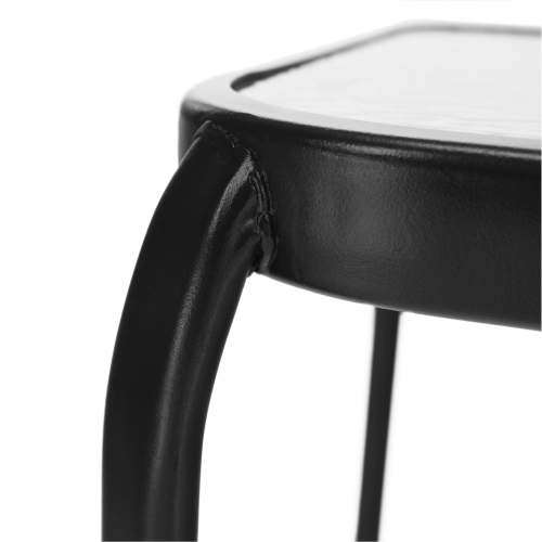 Záhradný príručný stolík, čiena oceľ/tvrdené sklo, RAMOL