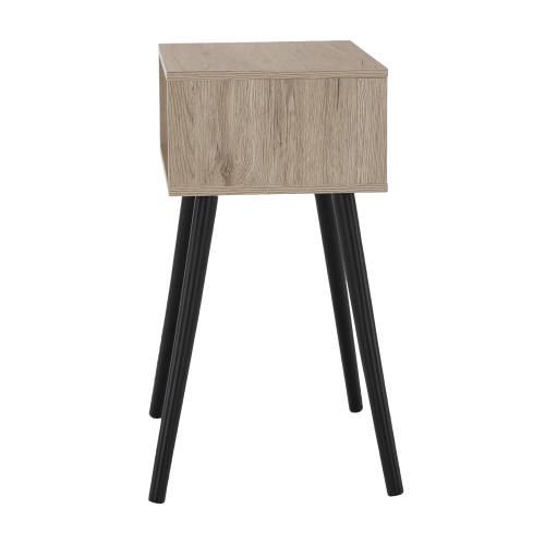 Príručný/nočný stolík, dub/čierna, ALYSANDRA TYP 1