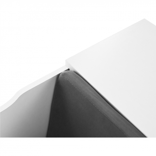 Detská knižnica s miestom na sedenie, biela/sivá, FERIA