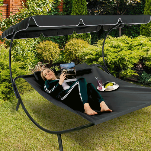 Záhradná posteľ, sivá, pre dve osoby, MULTINA