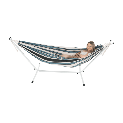 Hojdacia závesná sieť, vzor modrý pásik, KABUKI- double