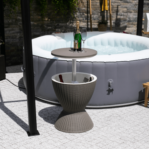 Záhradný chladiaci stolík, sivá, FABIR