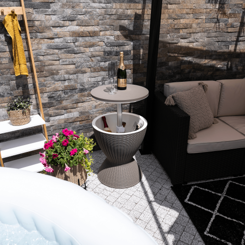 Záhradný chladiaci stolík, sivá, FABIR