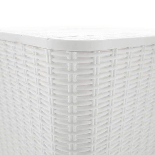 Záhradný úložný box/príručný stolík, biela, UGUR