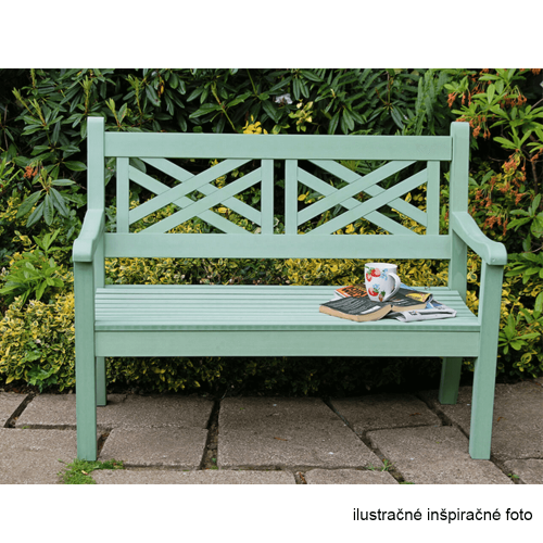 Drevená záhradná lavička, neo mint, 124 cm, FABLA