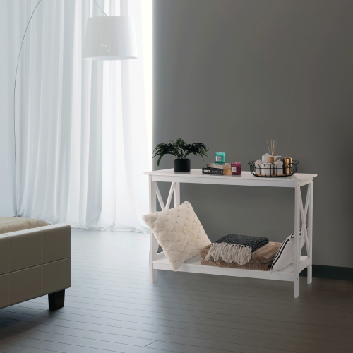 Konzolový stolík, biela, APOLOS