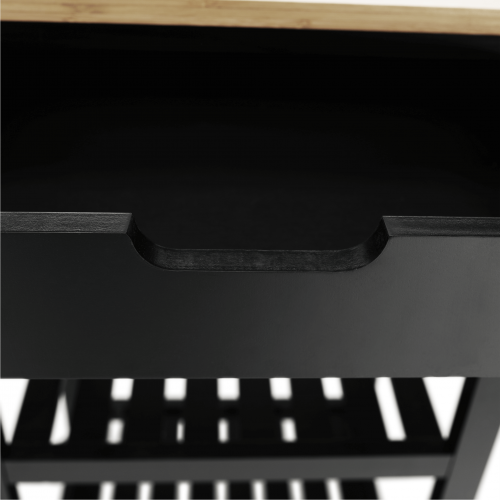 Servírovací vozík, prírodná/čierna, ARETE