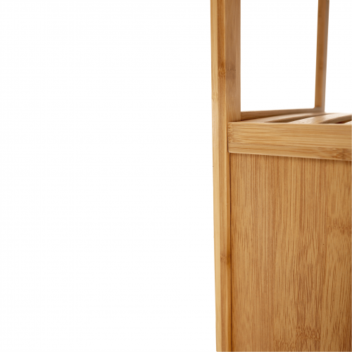 Kôš na bielizeň, prírodný bambus/sivá, KERI NEW