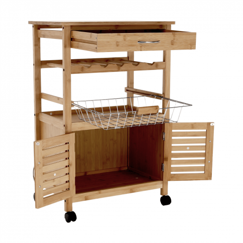 Servírovací vozík, prírodná, NAVID