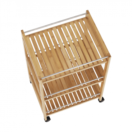 Servírovací vozík, prírodný bambus, NASHY