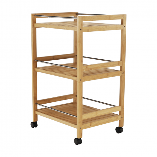 Servírovací vozík, prírodný bambus, NASHY