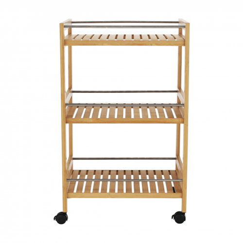 Servírovací vozík, prírodný bambus, NASHY