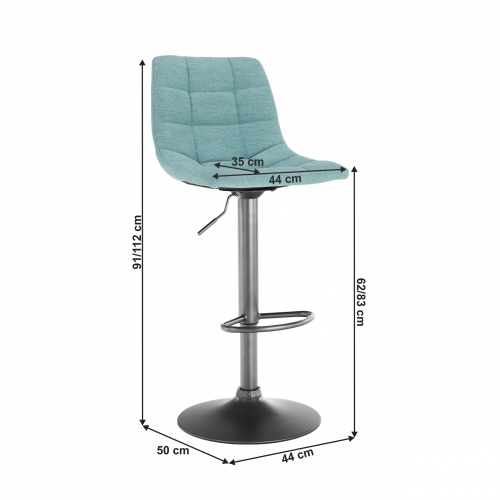 Barová stolička, mentolová/čierna, LAHELA