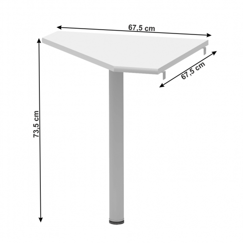 Rohový stolík, biela/kov, JOHAN 2 NEW 06