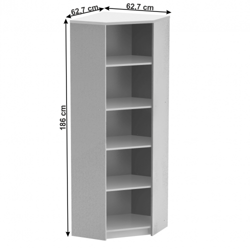 Rohový regál, biela, JOHAN 2 NEW 09