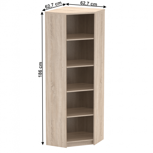 Rohový regál, dub sonoma, JOHAN 2 NEW 09