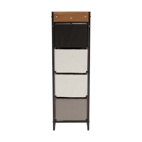 Komoda s látkovými šuplíkmi, béžová/hnedá, HAZEL TYP 1