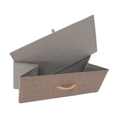 Komoda s látkovými šuplíkmi, béžová/hnedá, HAZEL TYP 2