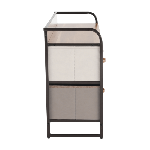 Komoda s látkovými šuplíkmi, béžová/hnedá, HAZEL TYP 4