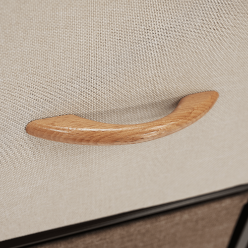 Komoda s látkovými šuplíkmi, béžová/hnedá, HAZEL TYP 4