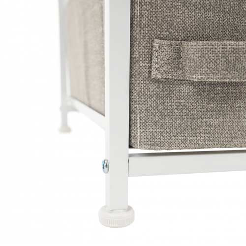 Komoda s látkovými šuplíkmi, svetlosivá/biela/béžová, OFELIA TYP 2