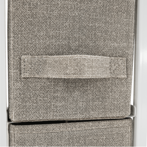 Komoda s látkovými šuplíkmi, svetlosivá/biela/béžová, OFELIA TYP 2