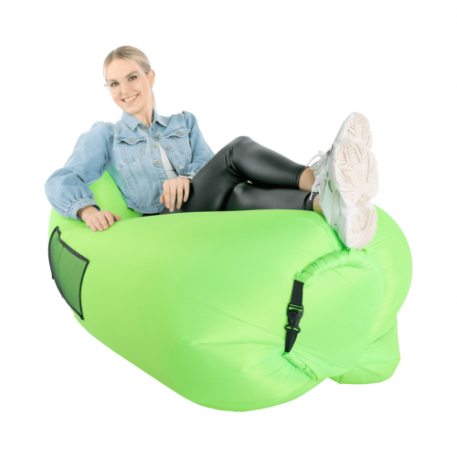 Nafukovací sedací vak/lazy bag, zelená, LEBAG