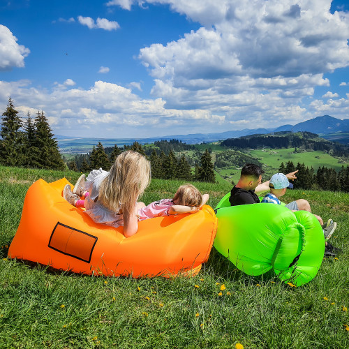 Nafukovací sedací vak/lazy bag, oranžová, LEBAG