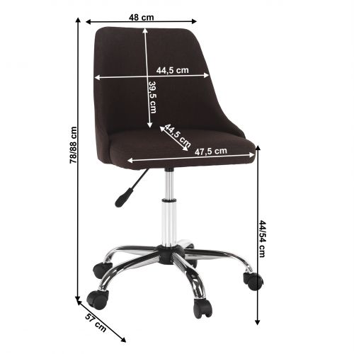 Kancelárska stolička, hnedá/chróm, EDIZ