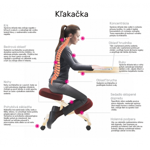 Balančná kľakačka, čierna/prírodná, RENAR Balančná kľakačka, čierna/prírodná, RENAR