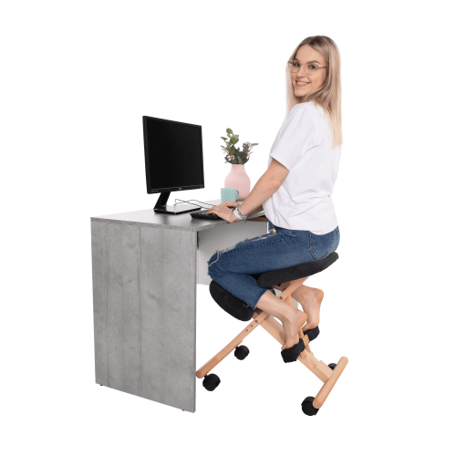 Ergonomická kľakačka, čierna/buk, GROCO Ergonomická kľakačka, čierna/buk, GROCO
