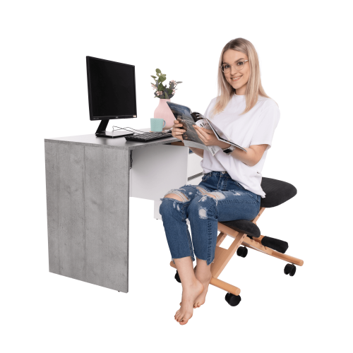 Ergonomická kľakačka, čierna/buk, GROCO Ergonomická kľakačka, čierna/buk, GROCO