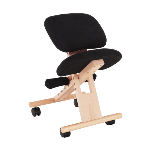 Ergonomická kľakačka, čierna/buk, GROCO Ergonomická kľakačka, čierna/buk, GROCO
