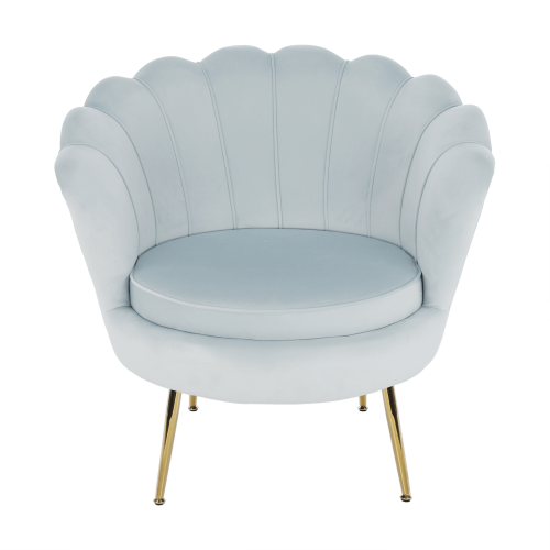 Kreslo v štýle Art-deco, sivomodrá Velvet látka/gold chróm-zlatý, NOBLIN