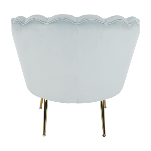 Kreslo v štýle Art-deco, sivomodrá Velvet látka/gold chróm-zlatý, NOBLIN