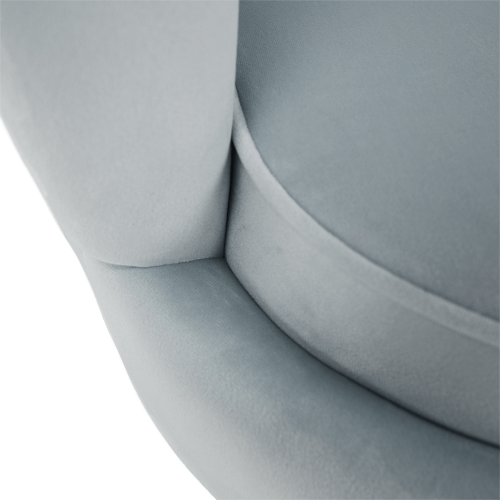 Lavica v štýle Art-deco, sivomodrá Velvet látka/gold chróm-zlatý, NOBLIN