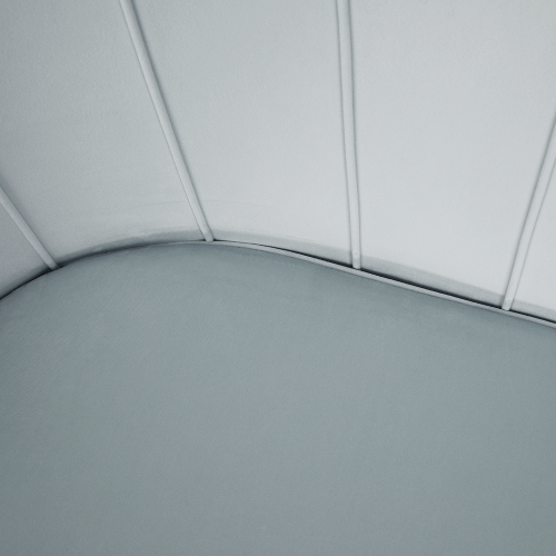 Lavica v štýle Art-deco, sivomodrá Velvet látka/gold chróm-zlatý, NOBLIN